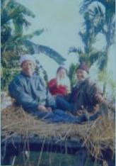 Rikum & his wife Lanula on a bullock cart